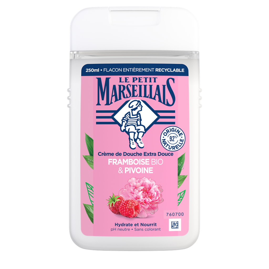 LE PETIT MARSEILLAIS Crema de ducha extra suave frambuesa bio y peonía 250 ml