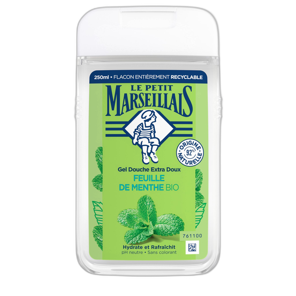 LE PETIT MARSEILLAIS Gel de ducha hidratante extra suave hoja de menta bio 250 ml
