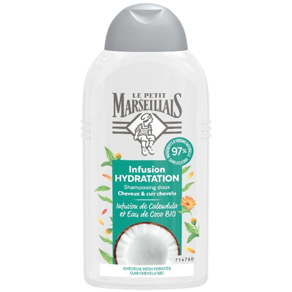 Le Petit Marseillais Shampooing Hydratation Légèreté Eau De Coco Bio 250Ml