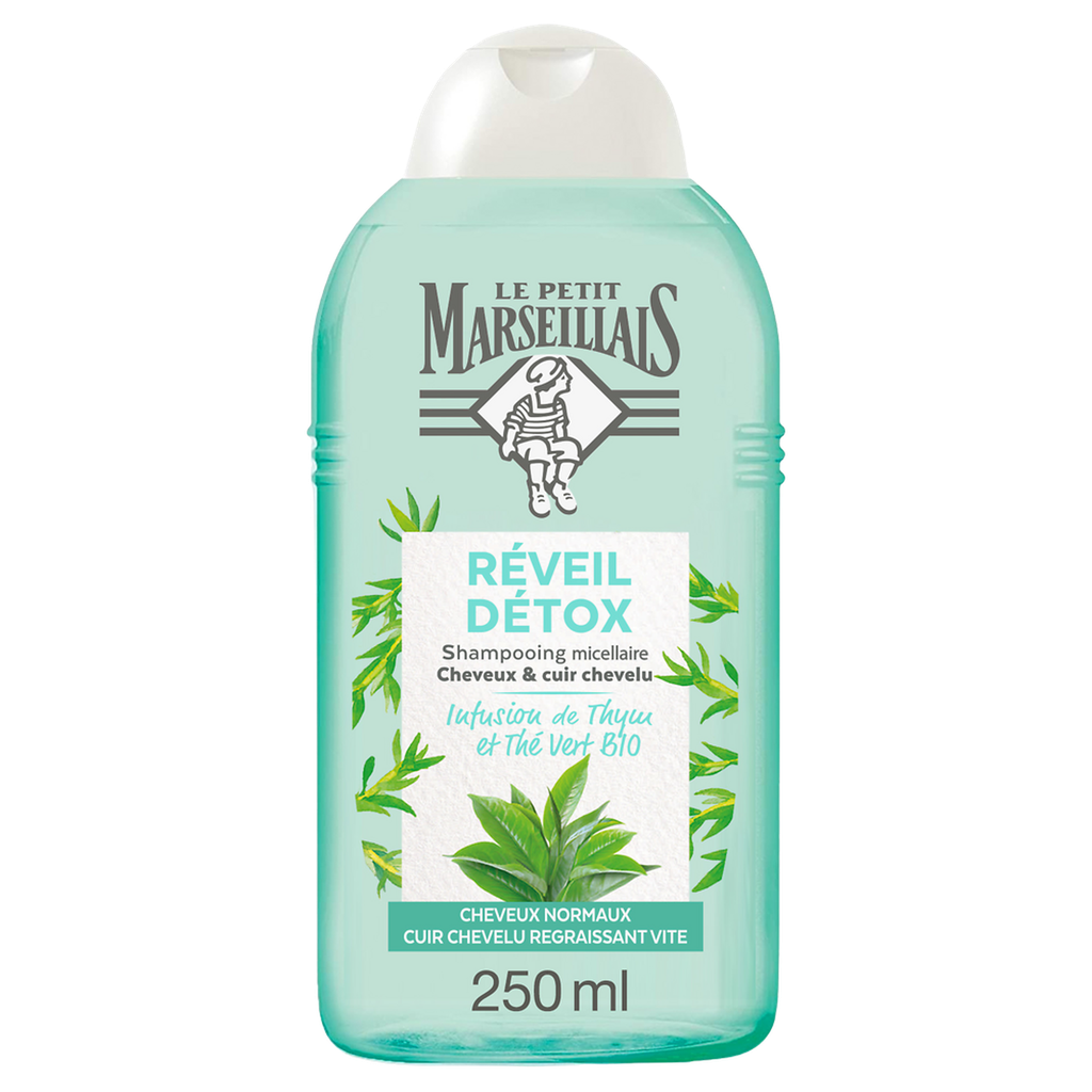Le Petit Marseillais Shampooing Détox Fraicheur Infusion De Thé Vert Bio 250Ml