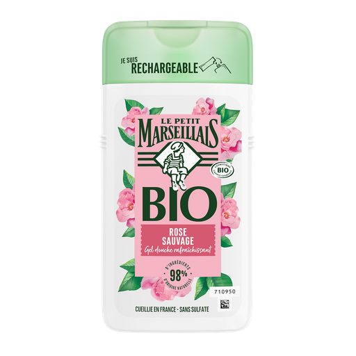 [3574661568867] LE PETIT MARSEILLAIS Gel Douche Hydratant Rose Sauvage Bio 250 ml