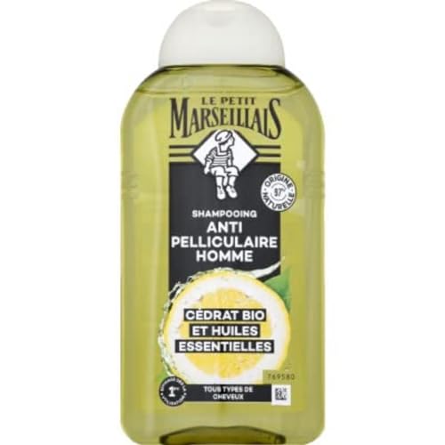 Le Petit Marseillais Shampooing Anti Pelliculaire Homme Cédrat Bio Et Huiles Essentielles 250Ml