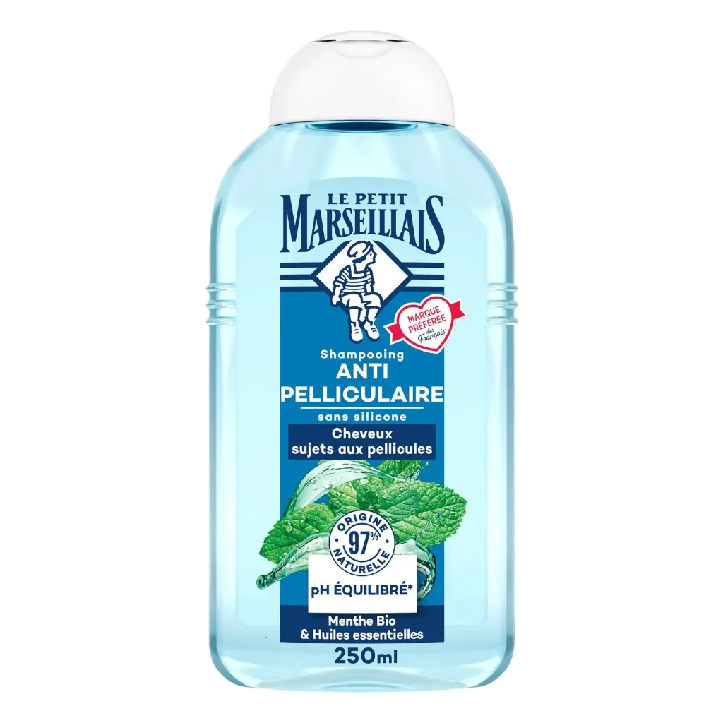 Le Petit Marseillais Shampoing Anti Pelliculaire Menthe Bio & Huiles Essentielles 250Ml