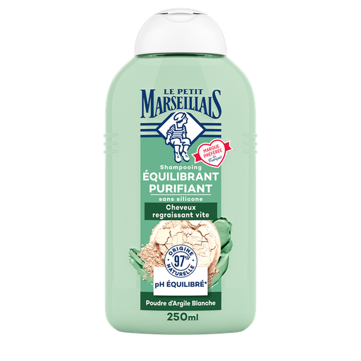 [3574661574608] LE PETIT MARSEILLAIS Champú Equilibrante y Purificante Arcilla Blanca 250 ml
