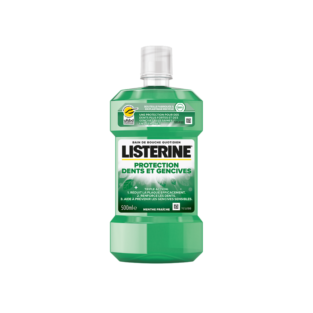 [3574661638768] Listerine Bain De Bouche Protection Menthe Fraîche : Le Flacon De 500 Ml