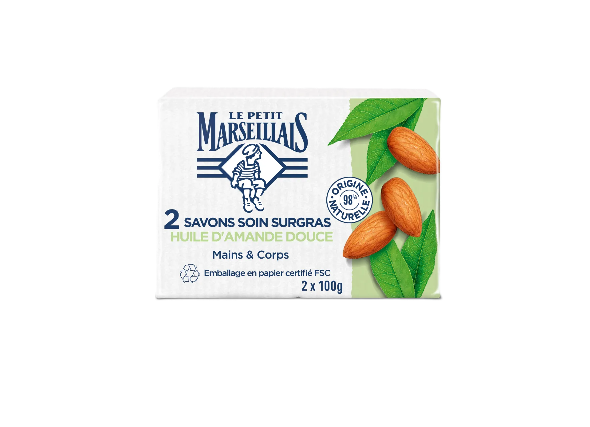 Le Petit Marseillais 2 Savons Surgras Huile D'Amande Douce 2X100G