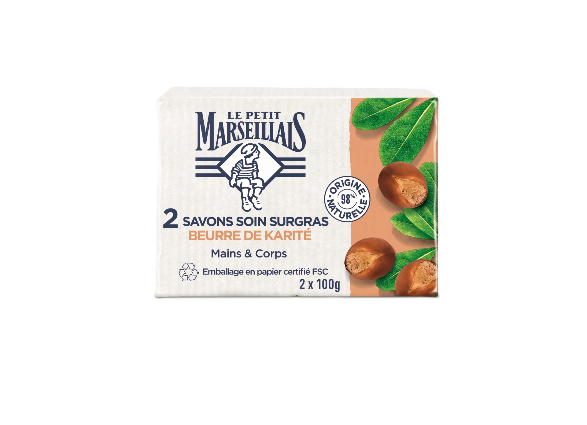 Le Petit Marseillais 2 Savons Surgras Beurre De Karité 2X100G