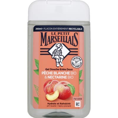 Le Petit Marseillais Gel Douche Extra Doux Pêche Blanche Bio & Nectarine Bio 250Ml