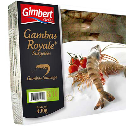 [3586410410129] GIMBERT OCEAN Royal Prawns 8/12 400 g
