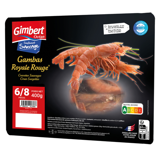[3586410413366] GIMBERT OCEAN Gambas salvajes crudas 400 g
