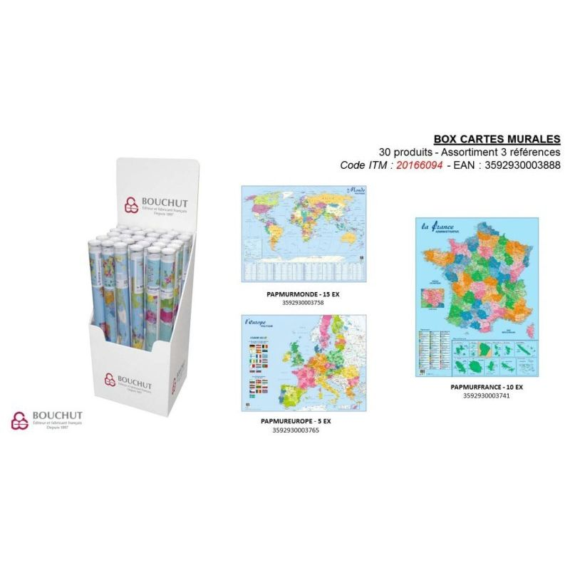 1ER PRIX Box of 30 wall maps