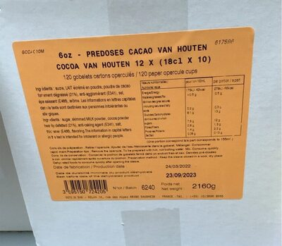 [3595150724205] RELAX 120 Copos Predosificados Cacau 2160 g