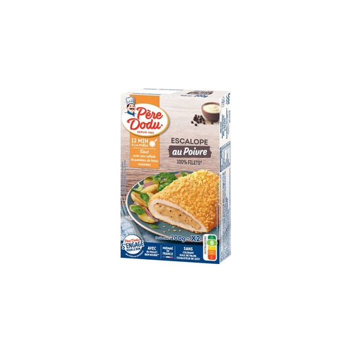 [3596690140043] PÈRE DODU Breaded Chicken Escalopes Pepper Sauce 200 g