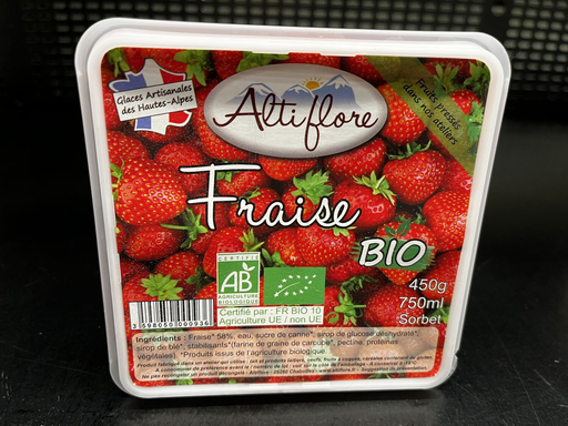 [3598050000936] ALTIFLORE Organic artisanal strawberry sorbet 450 g 750 ml