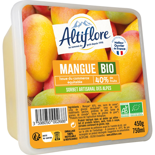 [3598050002688] ALTIFLORE Sorbet bio mangue 450 g