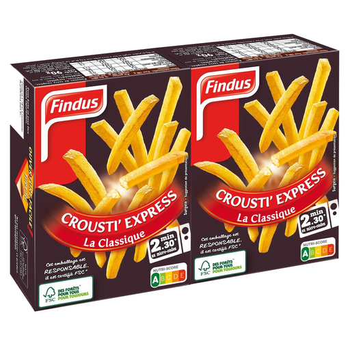 [3599740003176] FINDUS Frites crousti' express la classique au micro-ondes 2 boites de 90 g
