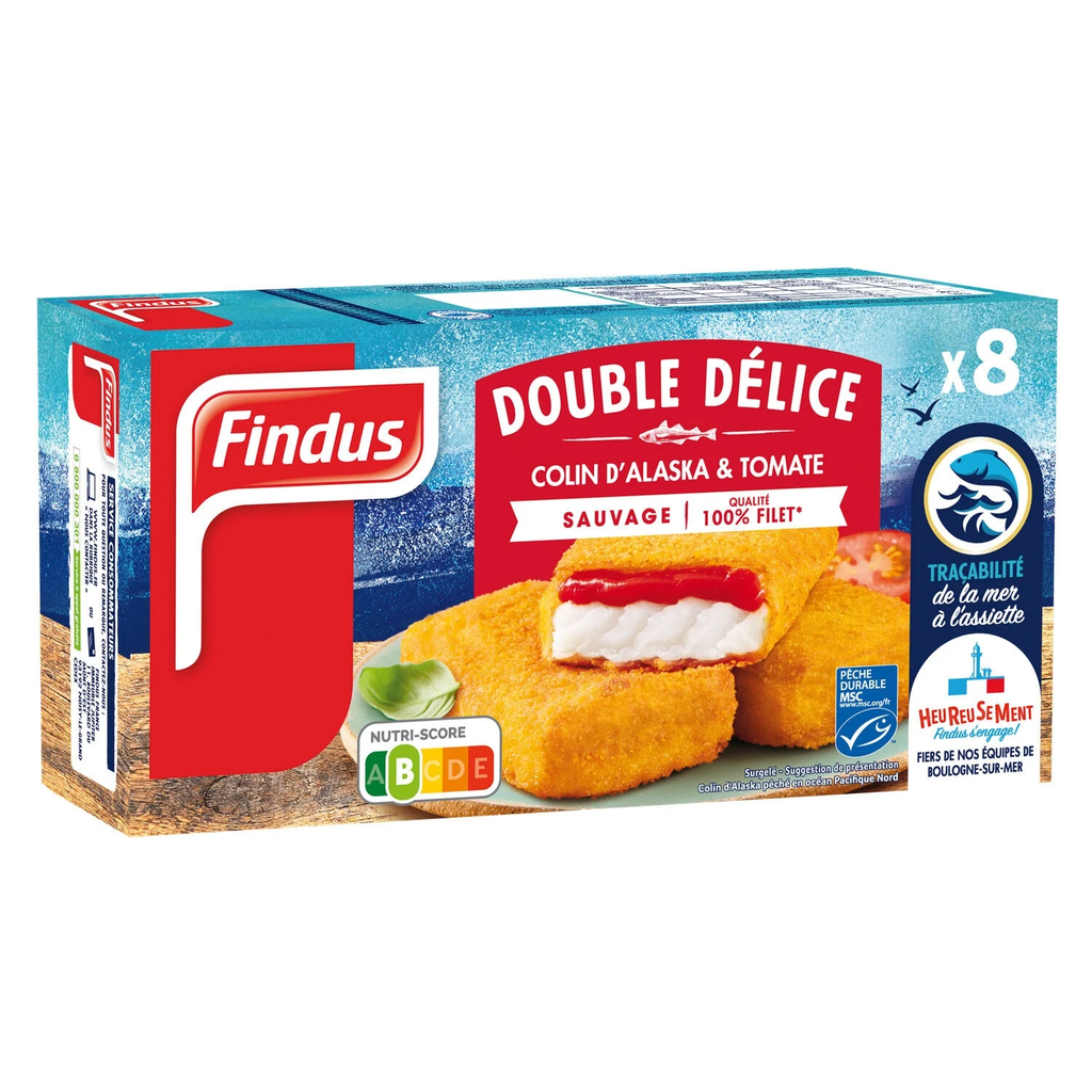 FINDUS Filete de escamudo do Alasca panado com tomate 8 peças 600 g