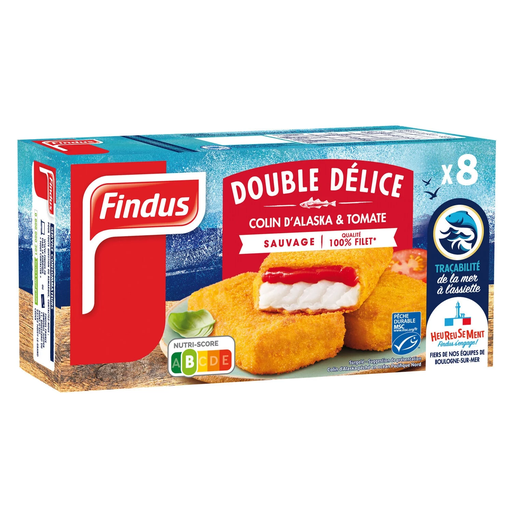 [3599741001027] FINDUS Filete de abadejo de Alaska empanado con tomate 8 piezas 600 g