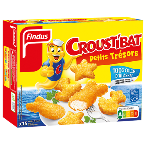 [3599741002871] FINDUS Croustibat pescado empanado Petits Trésors 15 piezas