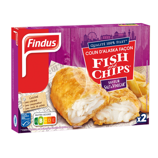[3599741004660] FINDUS Pescado rebozado abadejo estilo fish & chips salt & vinegar 240 g