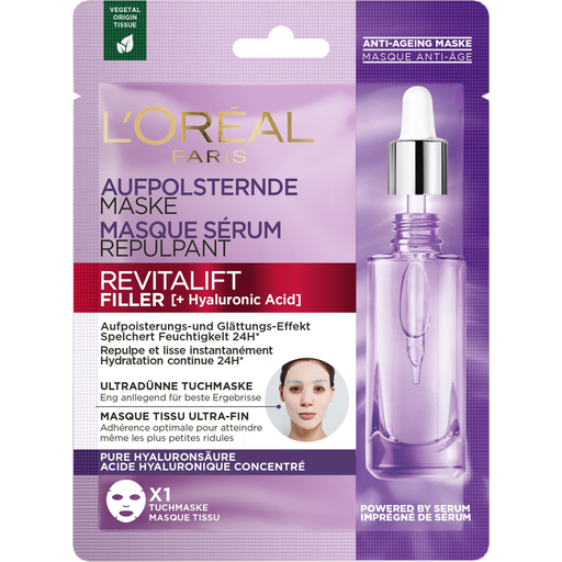 [3600523801305] L'OREAL PARIS Masque Anti-Age Sérum Repulpant Revitalift Filler + Acide Hyaluronique 1 pièce