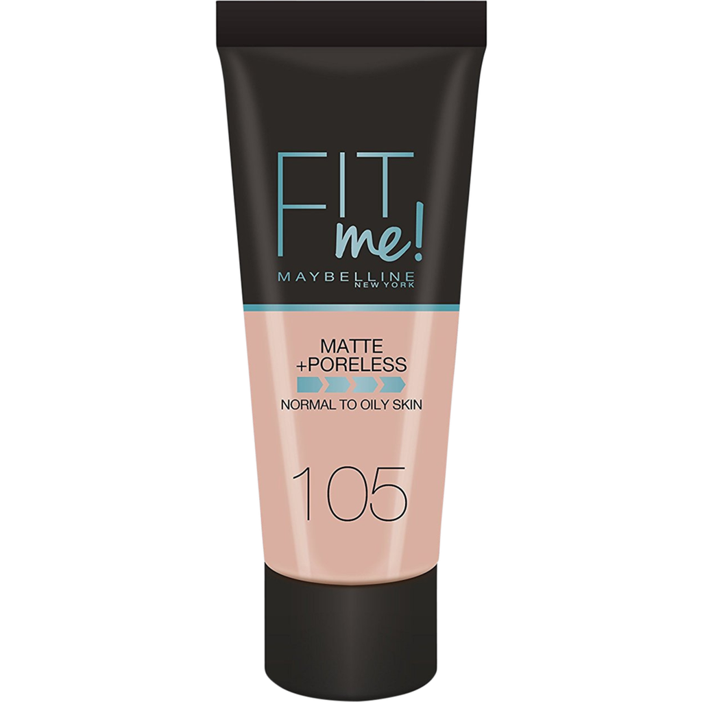 MAYBELLINE Base de Maquilhagem Líquida Matificante Fit Me! 105 Marfim Natural 30 ml