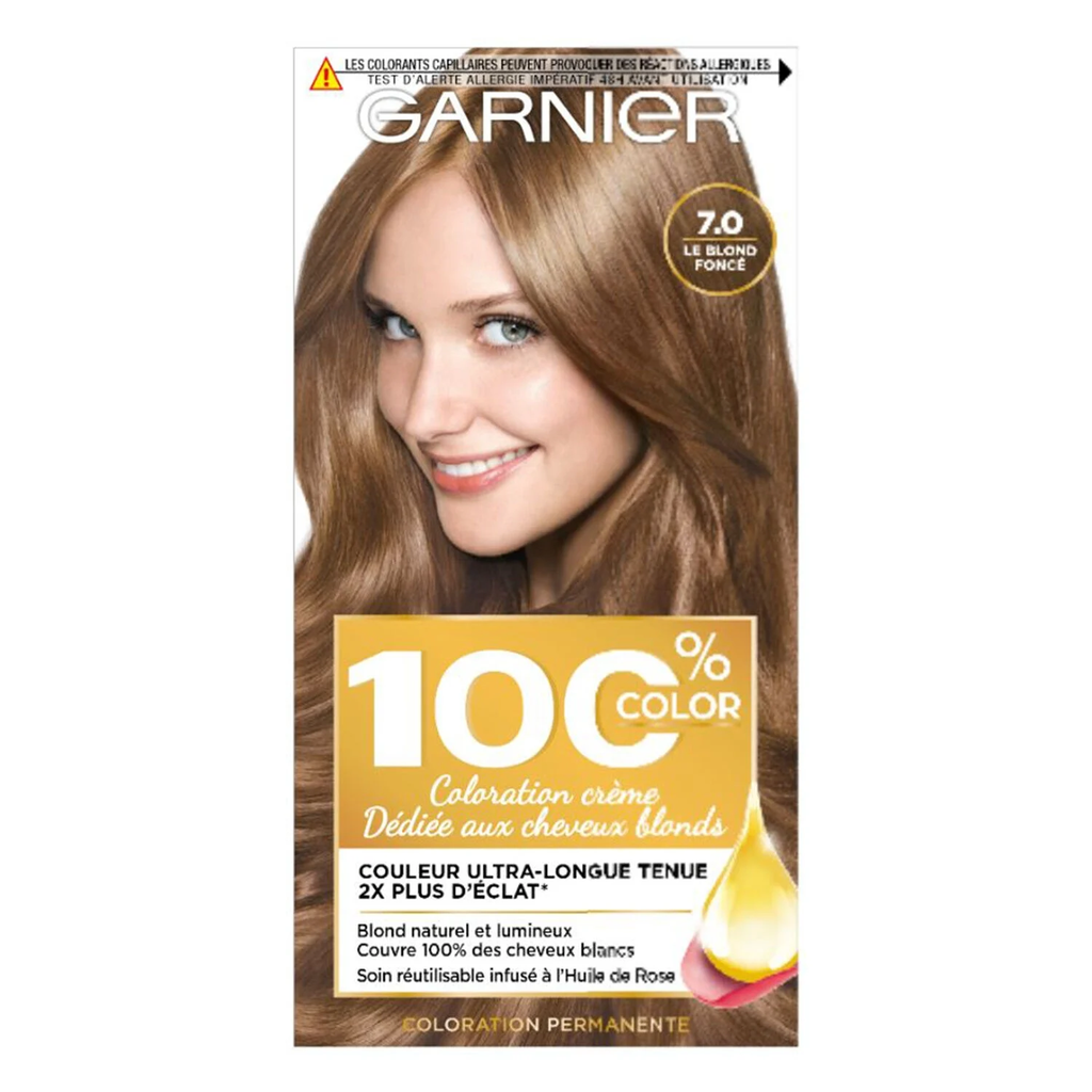 100% COLOR Cheveux Permanente 7.0 Le Blond Foncé la boîte