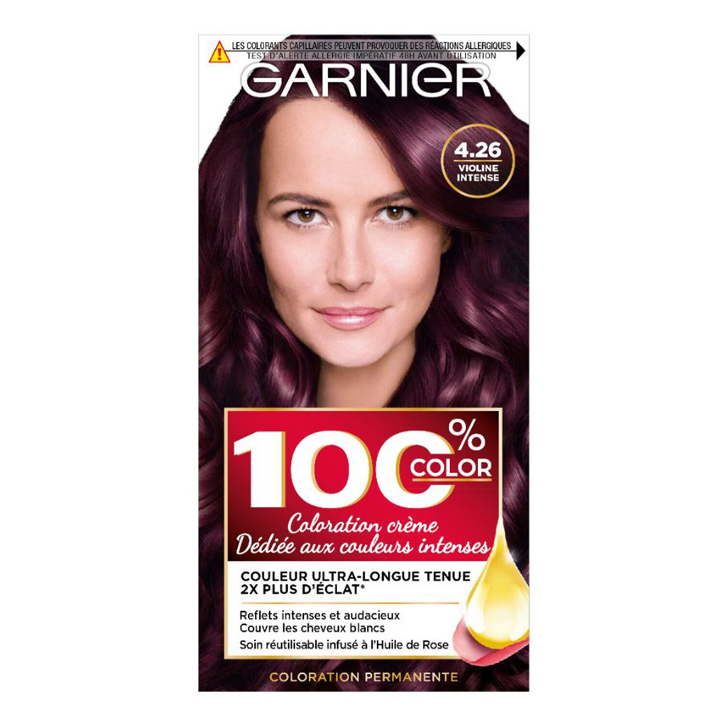 100% COLOR Cabelo Permanente 4.26 Le Violine Intense a caixa