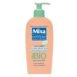 MIXA BIO Lait corps nutritif protecteur à l'huile d'abricot bio pour peaux sensibles et sèches 250ml