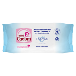 BEBE CADUM Toalhitas para bebé com água termal, corpo, mãos e rosto, 76 toalhitas