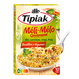 TIPIAK Mélange Céréales Blé et Légumes Secs 7min