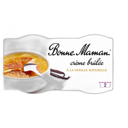 BONNE MAMAN Crème brûlée à la vanille naturelle 2x100g
