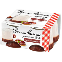 BONNE MAMAN Yogur sobre lecho de crema de castañas 4 x 125 g