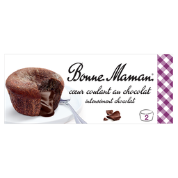 BONNE MAMAN Sobremesa coração fondant chocolate 2 potes de 80 g