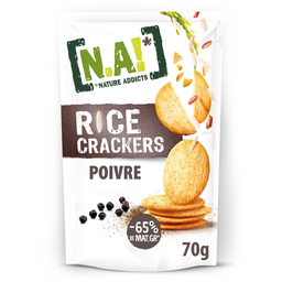 Bolachas de arroz com pimenta preta 70 g