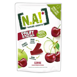 NATURE ADDICTS Sticks de fruits à base de purées de pomme et cerise 40g