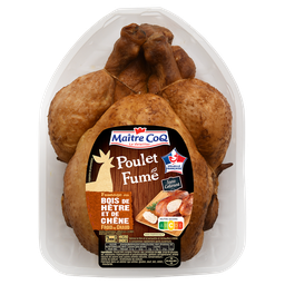 MAITRE COQ Poulet entier fumé cuit, France