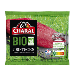 CHARAL Viande Bovine Bifteck BIO ** à griller - 2 pièces