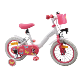 TOPLIFE Bicicleta de criança branco/rosa com estampados de borboletas 1 unidade