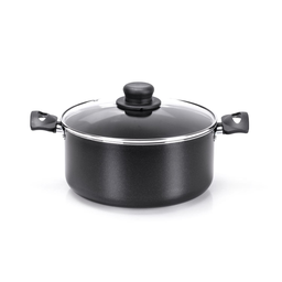 SIMPL Faitout 24cm Aluminium Revêtement Anti-adhésif Tous Feux Sauf Induction Avec Couvercle 5,3 L