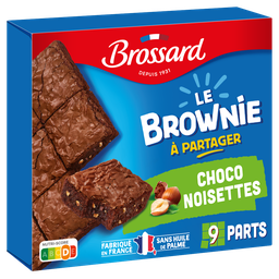 BROSSARD Brownie à partager chocolat noisette paquet de 285g