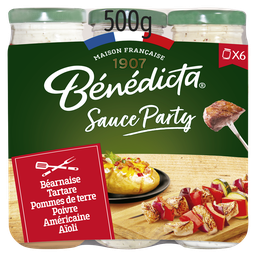 BENEDICTA Sauces party: béarnaise tartare pomme de terre poivre américaine aïoli 6 pièces 500g