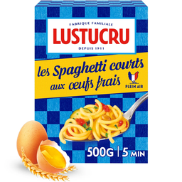 LUSTUCRU Pâtes Spaghetti Courts aux Œufs Frais