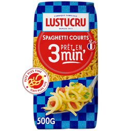 LUSTUCRU Pâtes Spaghetti courts cuisson rapide 500g