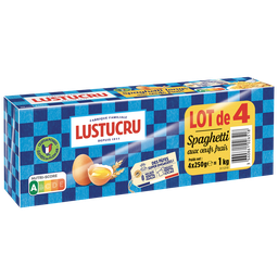 LUSTUCRU Spaghetti longs aux oeufs paquet 4x250g - 1kg