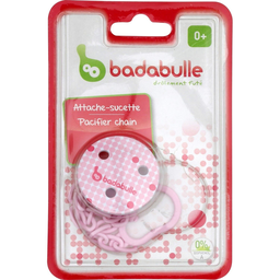 BADABULLE Sujeta-chupetes 0 meses +, rosa l'attache-sucette