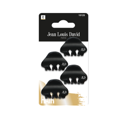 JEAN LOUIS DAVID Pregadeiras de Cabelo Tartaruga Preta, pack de 4