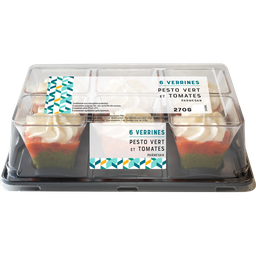 MIX BUFFET Verrines de pesto verde, tomates semisecos y parmesano 6 x 45 g