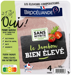 BROCEL'ANDE Le jambon bien eleve 4 slices 160g