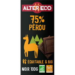 ALTER ECO Chocolate Negro Peru 75% Cacau 100 g